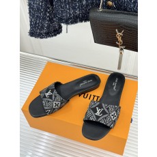 루이비통(LV) 클래식 모노그램 프린트 플랫 슬리퍼 신발
