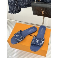 루이비통(LV) 클래식 모노그램 프린트 플랫 슬리퍼 신발