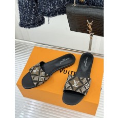 루이비통(LV) 클래식 모노그램 프린트 플랫 슬리퍼 신발