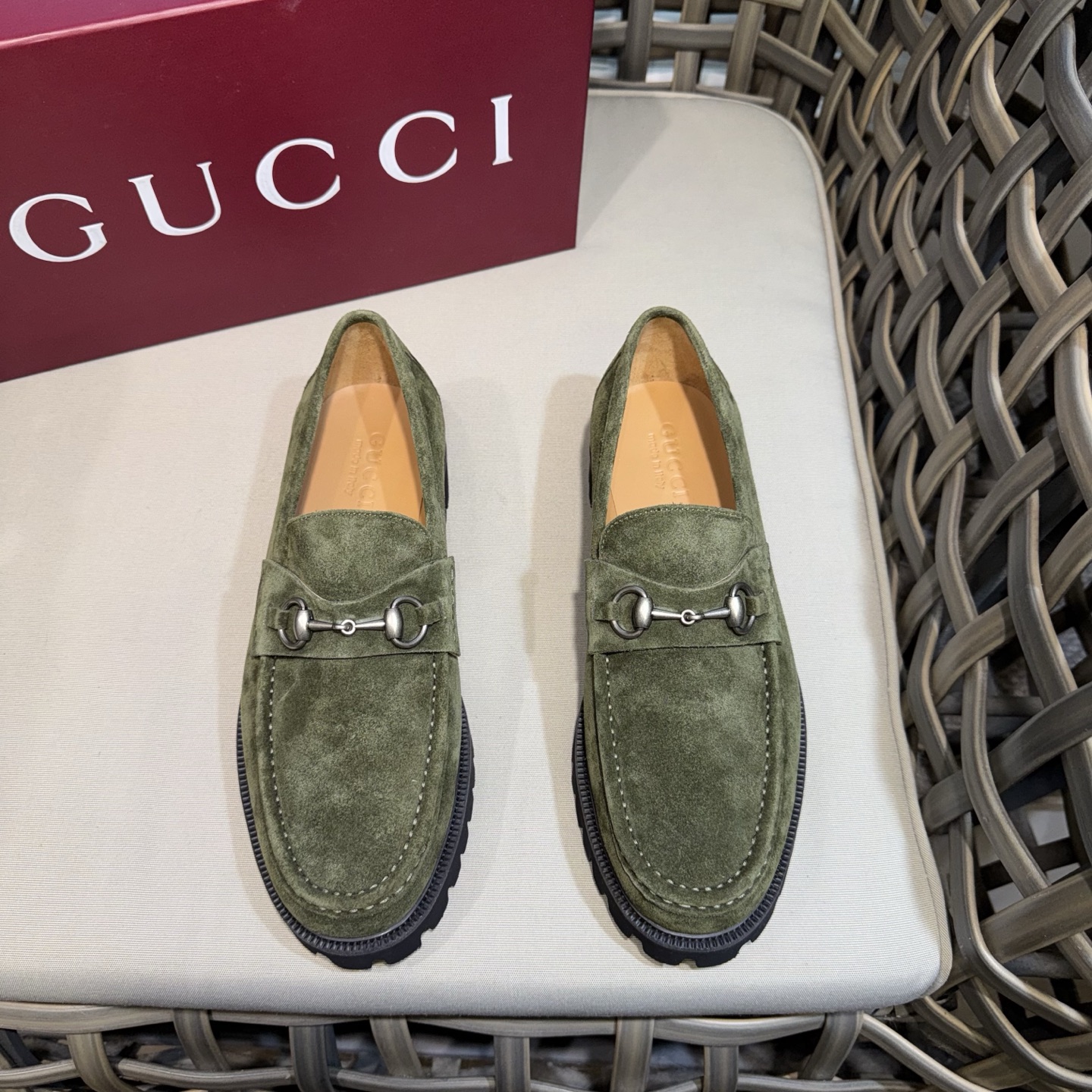 구찌(Gucci) 웹(Web) 스트라이프 마틴 로퍼 구두 신발