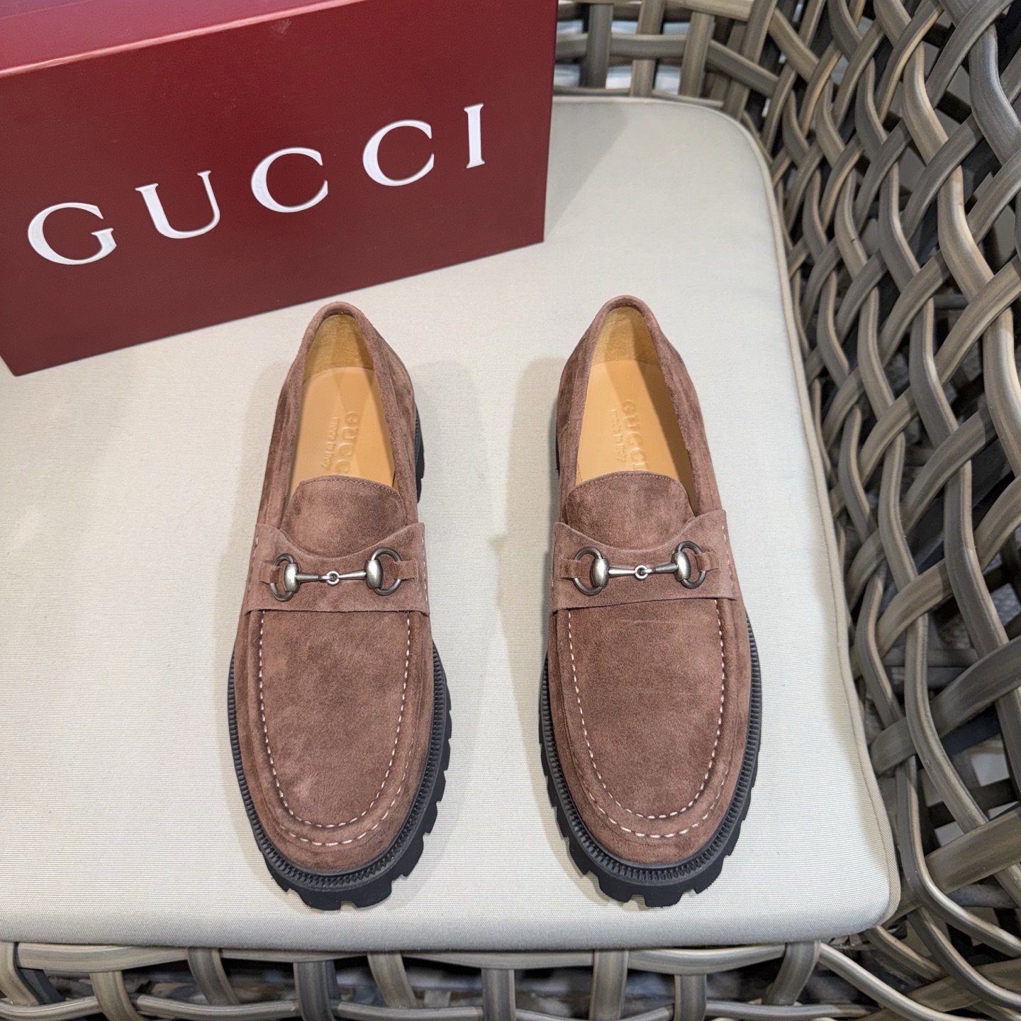 구찌(Gucci) 웹(Web) 스트라이프 마틴 로퍼 구두 신발