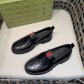 구찌(Gucci) 웹(Web) & 블랙 GG 디테일 로퍼 구두 신발