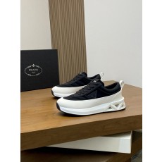 프라다(Prada) 뉴 시즌 가죽 믹스 플랫폼 스니커즈 신발