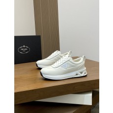 프라다(Prada) 뉴 시즌 가죽 믹스 플랫폼 스니커즈 신발
