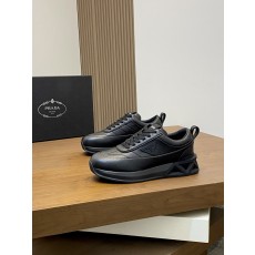 프라다(Prada) 뉴 시즌 가죽 믹스 플랫폼 스니커즈 신발
