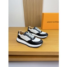 루이비통(LV) 리치 가죽 & 엠보 로고 믹스 스니커즈 신발