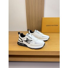 루이비통(LV) 나파 & 리치 가죽 믹스 로고 스니커즈 신발