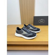 프라다(PRADA) 가죽 믹스 하이엔드 스니커즈 신발