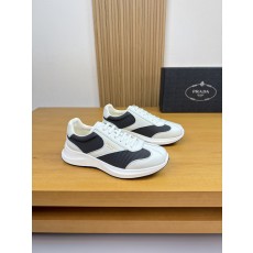 프라다(PRADA) 가죽 믹스 하이엔드 스니커즈 신발