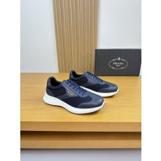 프라다(PRADA) 가죽 믹스 하이엔드 스니커즈 신발