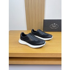 프라다(PRADA) 가죽 믹스 하이엔드 스니커즈 신발