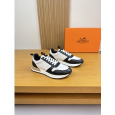 에르메스 HERMES 리치 가죽 'H' 자수 스니커즈 신발