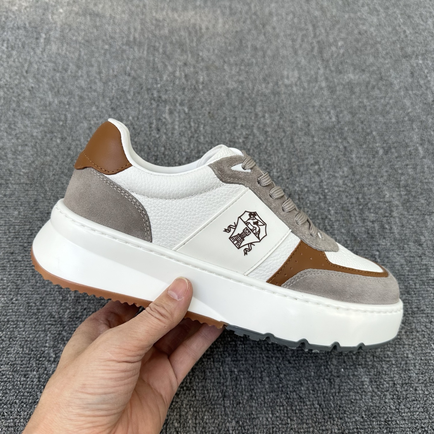 브루넬로 쿠치넬리 Brunello Cucinelli BC 캐시미어 & 스웨이드 믹스 스니커즈 신발