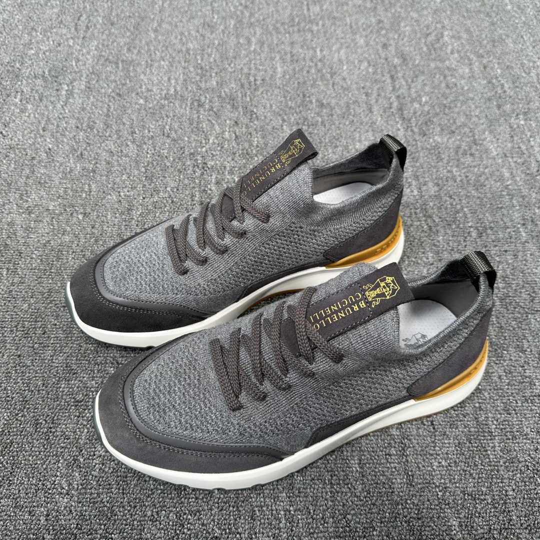 브루넬로 쿠치넬리 Brunello Cucinelli BC 캐시미어 & 스웨이드 스니커즈 신발