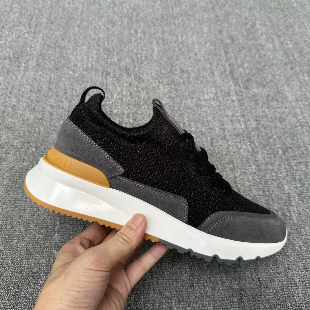 브루넬로 쿠치넬리 Brunello Cucinelli BC 캐시미어 & 스웨이드 스니커즈 신발