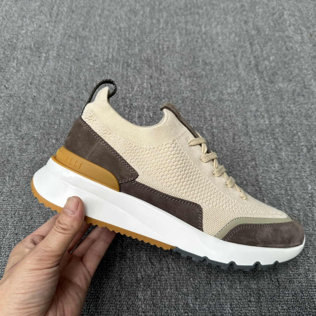 브루넬로 쿠치넬리 Brunello Cucinelli BC 캐시미어 & 스웨이드 스니커즈 신발