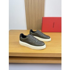 Ferragamo 페라가모 가죽 믹스 스니커즈 신발