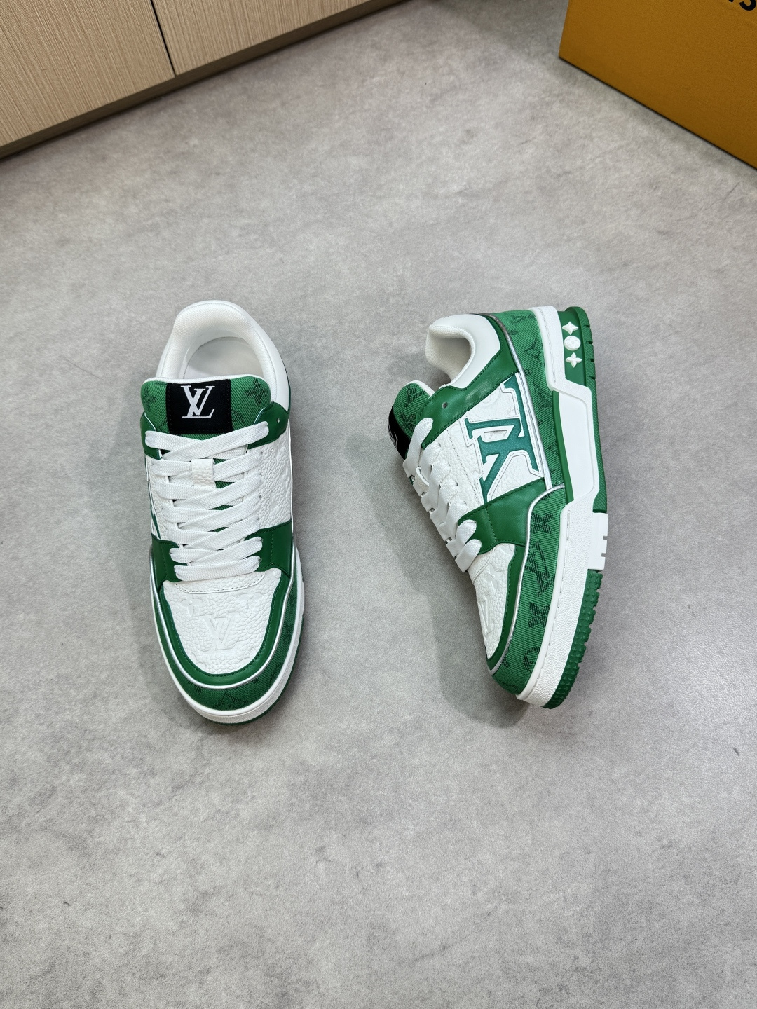 LV 루이비통 리치 가죽 & 모노그램 믹스 스니커즈 신발