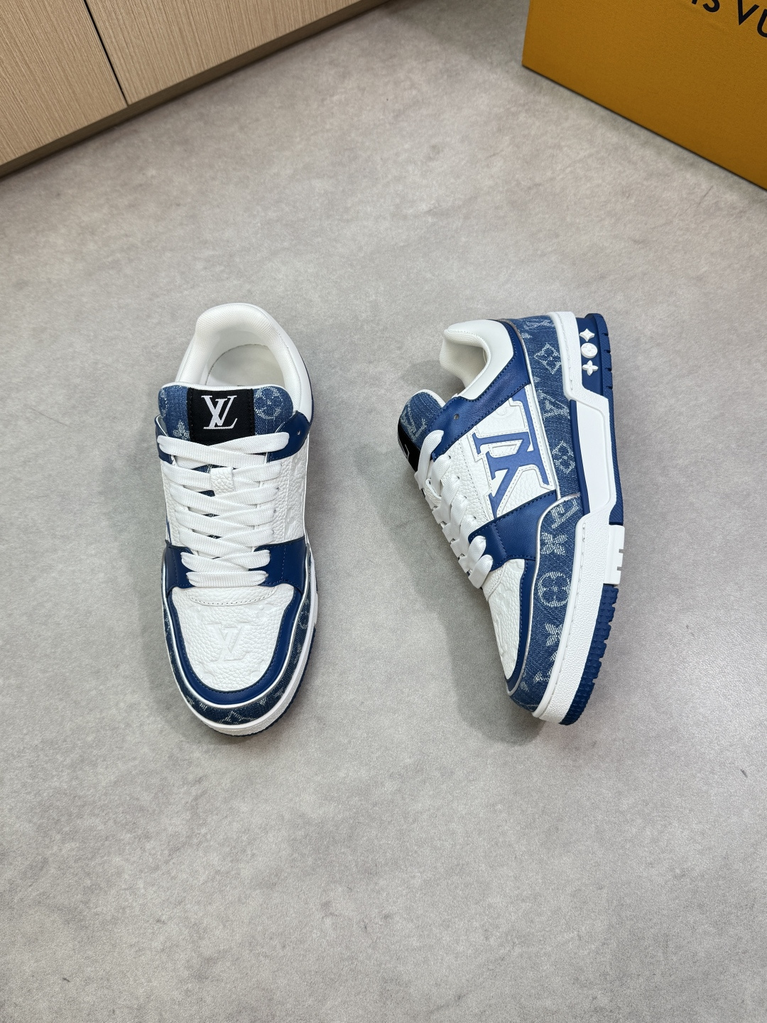 LV 루이비통 리치 가죽 & 모노그램 믹스 스니커즈 신발