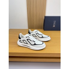 Dior CD 디올 나파 레더 & 실크 캔버스 스니커즈 신발