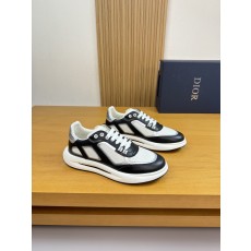 Dior CD 디올 나파 레더 & 실크 캔버스 스니커즈 신발