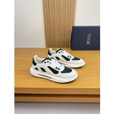 Dior CD 디올 나파 레더 & 실크 캔버스 스니커즈 신발