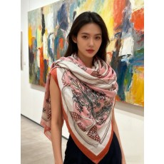 에르메스(HERMES) 입체 패턴 캐시미어 롱 목도리 스카프