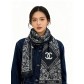샤넬(CHANEL) 실버 포인트 롱 머플러 목도리 스카프