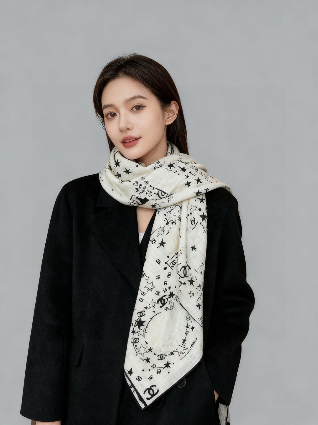 샤넬(CHANEL) 별 스퀘어 머플러 목도리 스카프