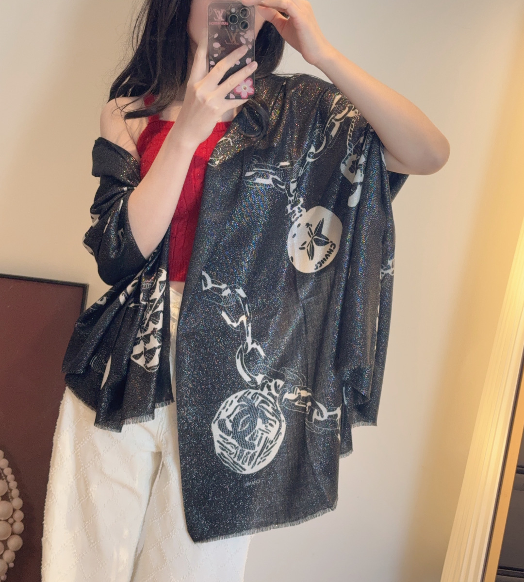 샤넬(CHANEL) 실버 목도리 스카프