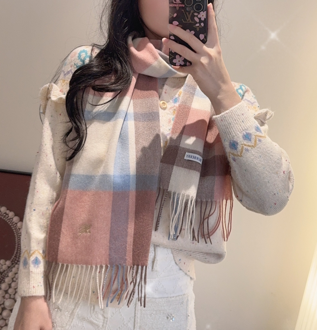 버버리(BURBERRY) 양면 캐시미어 머플러 목도리 스카프
