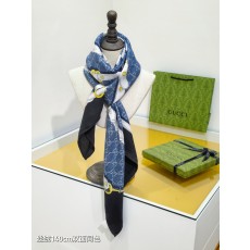 구찌(GUCCI) 실크 캐시미어 스퀘어 숄 머플러 목도리 스카프
