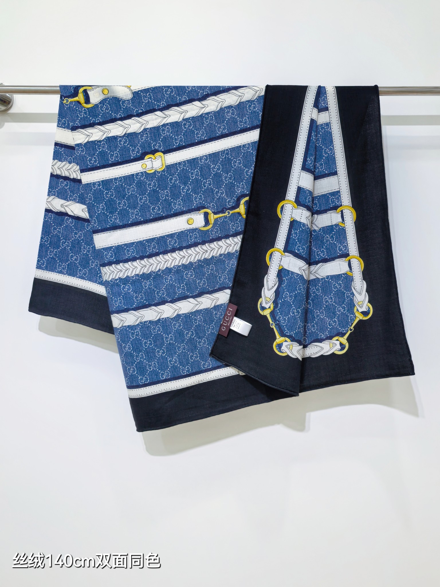 구찌(GUCCI) 실크 캐시미어 스퀘어 숄 머플러 목도리 스카프