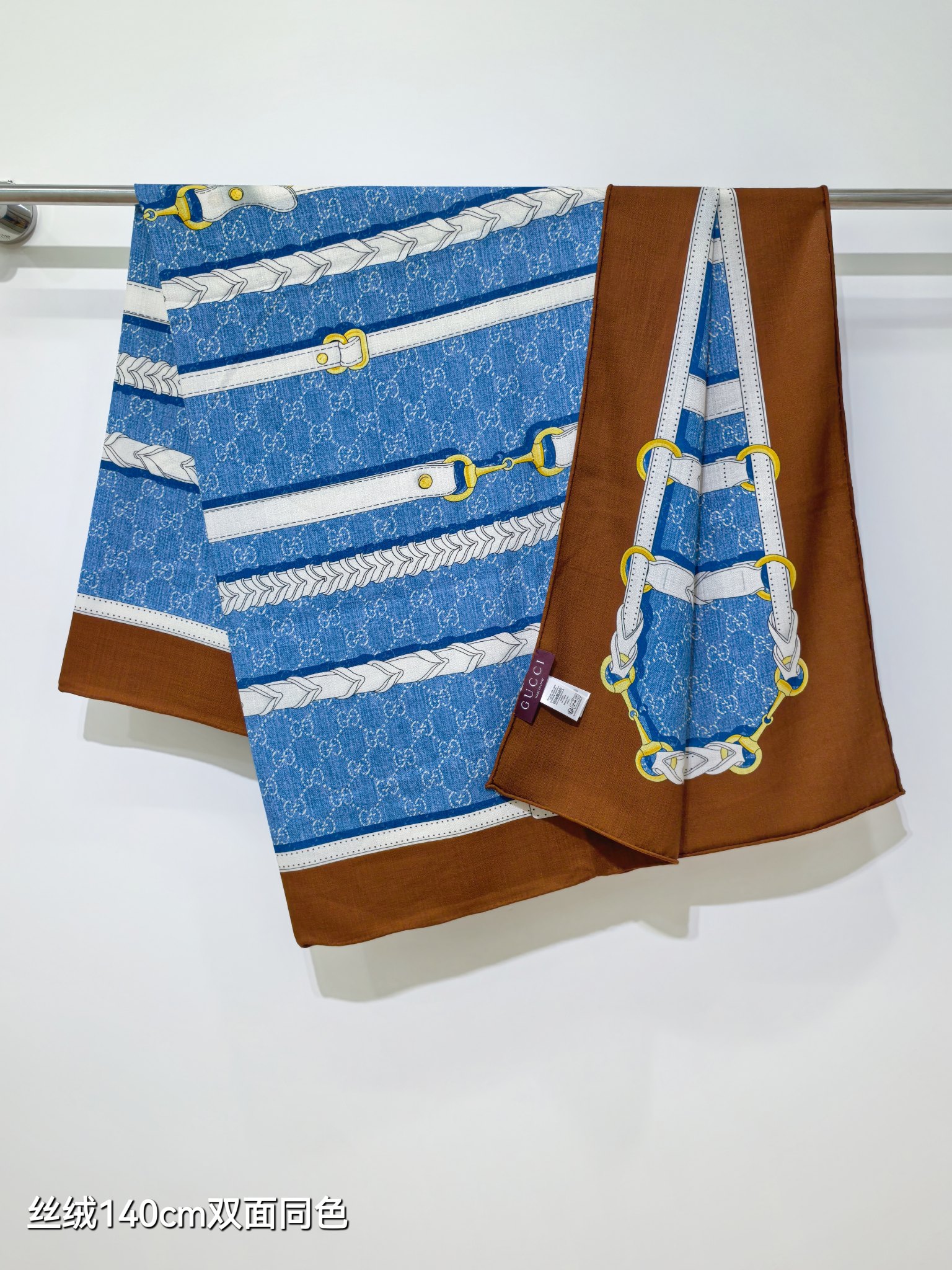 구찌(GUCCI) 실크 캐시미어 스퀘어 숄 머플러 목도리 스카프