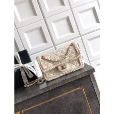 CHANEL 샤넬 25K 신상 트위드 핸들 백 가방 23cm