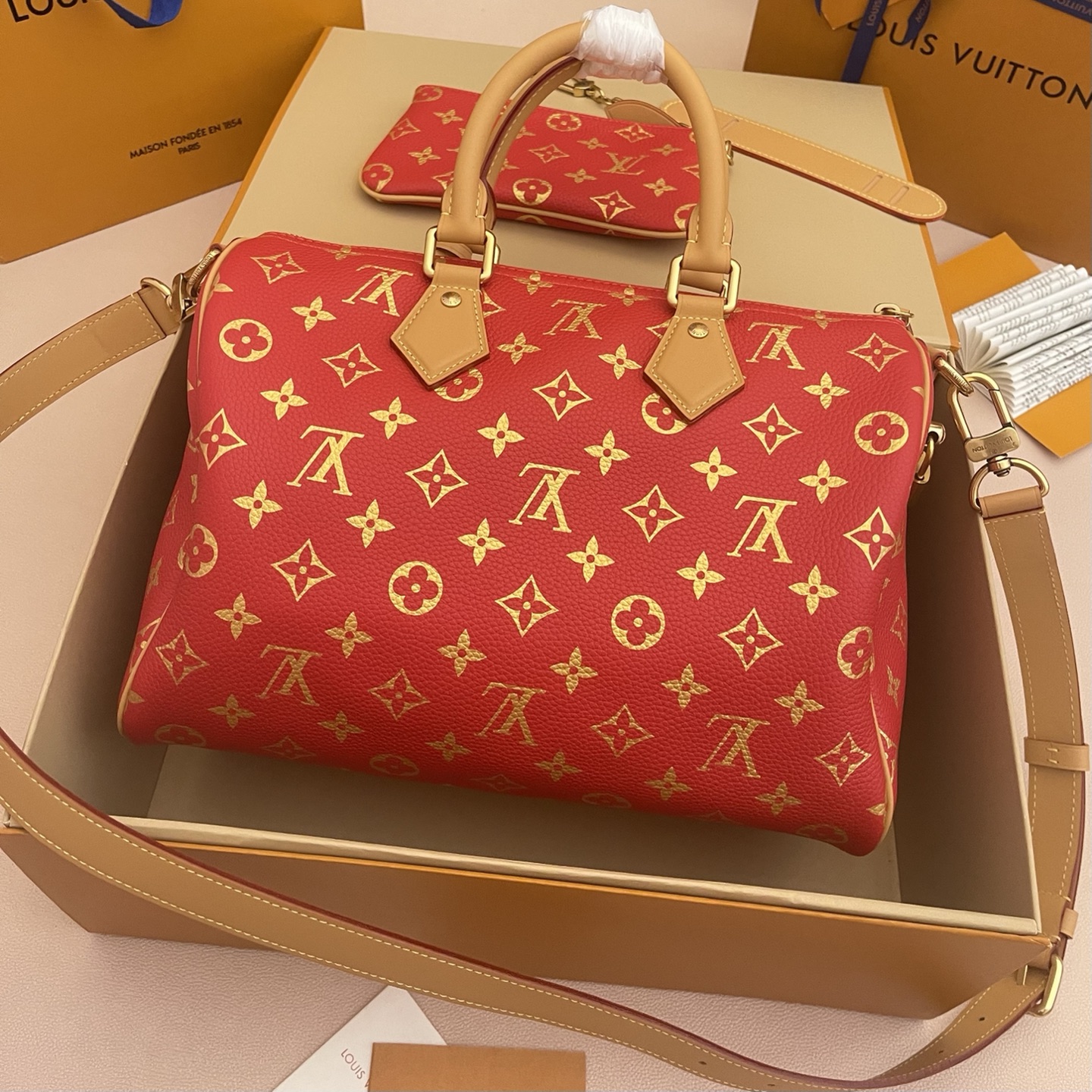 LOUIS VUITTON LV 루이비통 스피디(Speedy) P9 반둘리에 30 - M15281 토트백 숄더백 가방