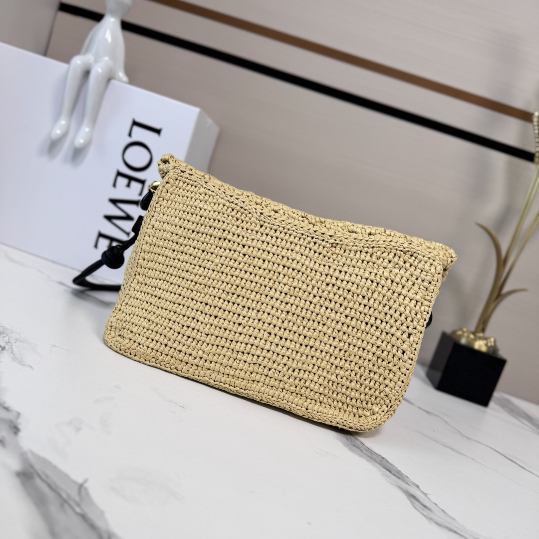 Loewe 로에베 라피아 & 카프스킨 올라(Ola) 백 가방 미디움