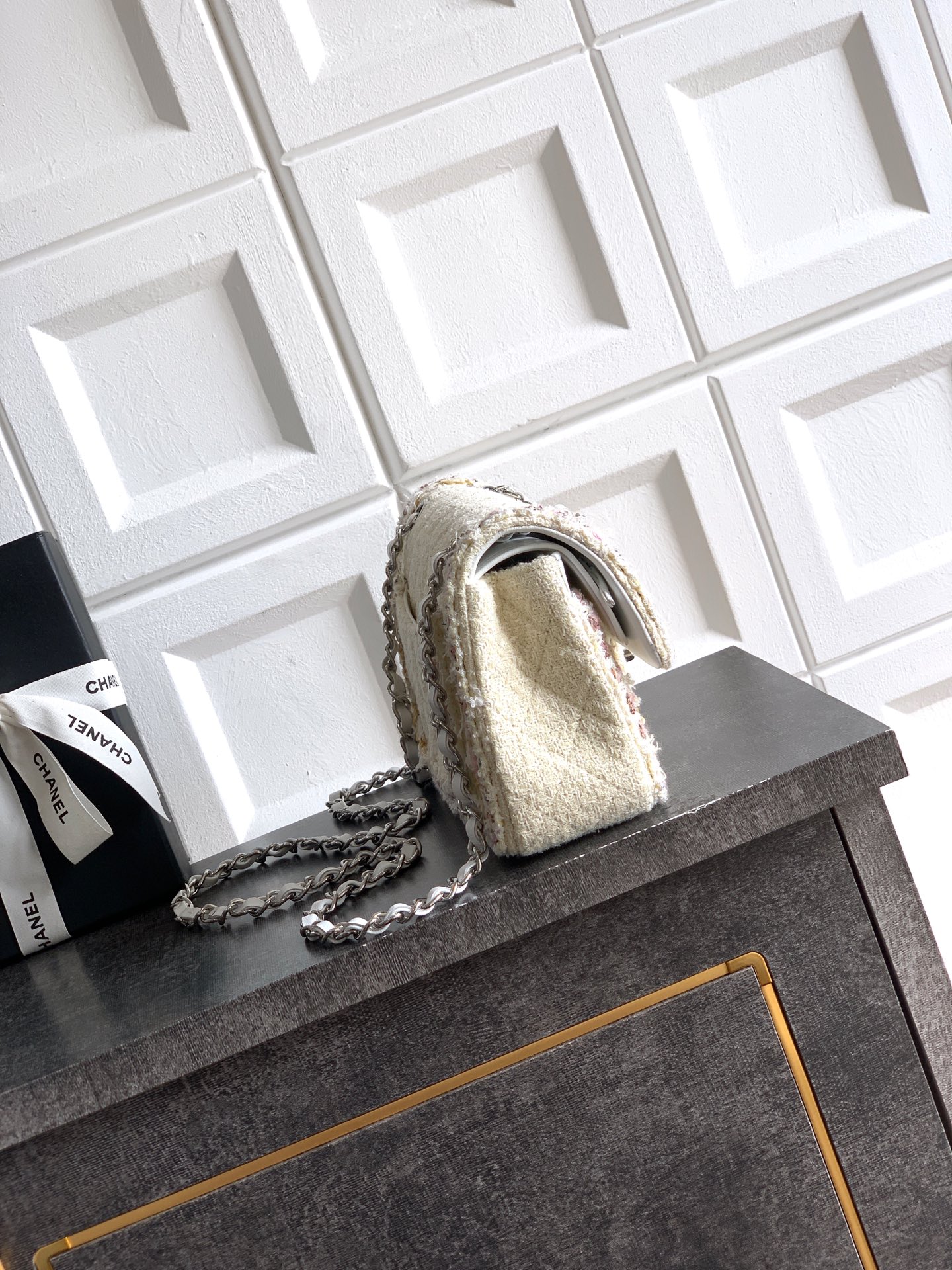 CHANEL 샤넬 25K 신상 트위드 핸들 백 숄더백 가방 23cm