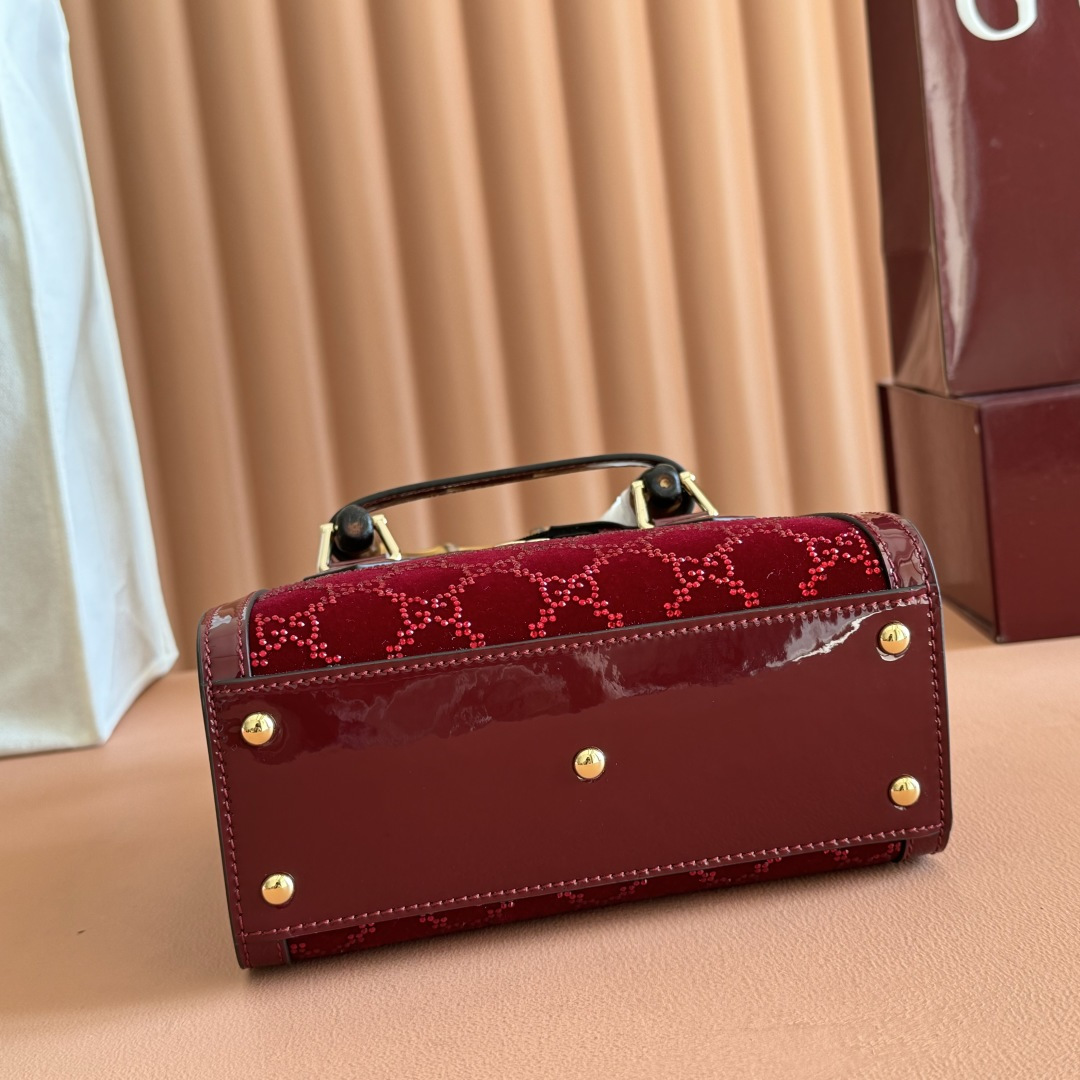 GUCCI 구찌 다이애나(Diana) 리자드 텍스처 핸들 토트백 가방 - 미니