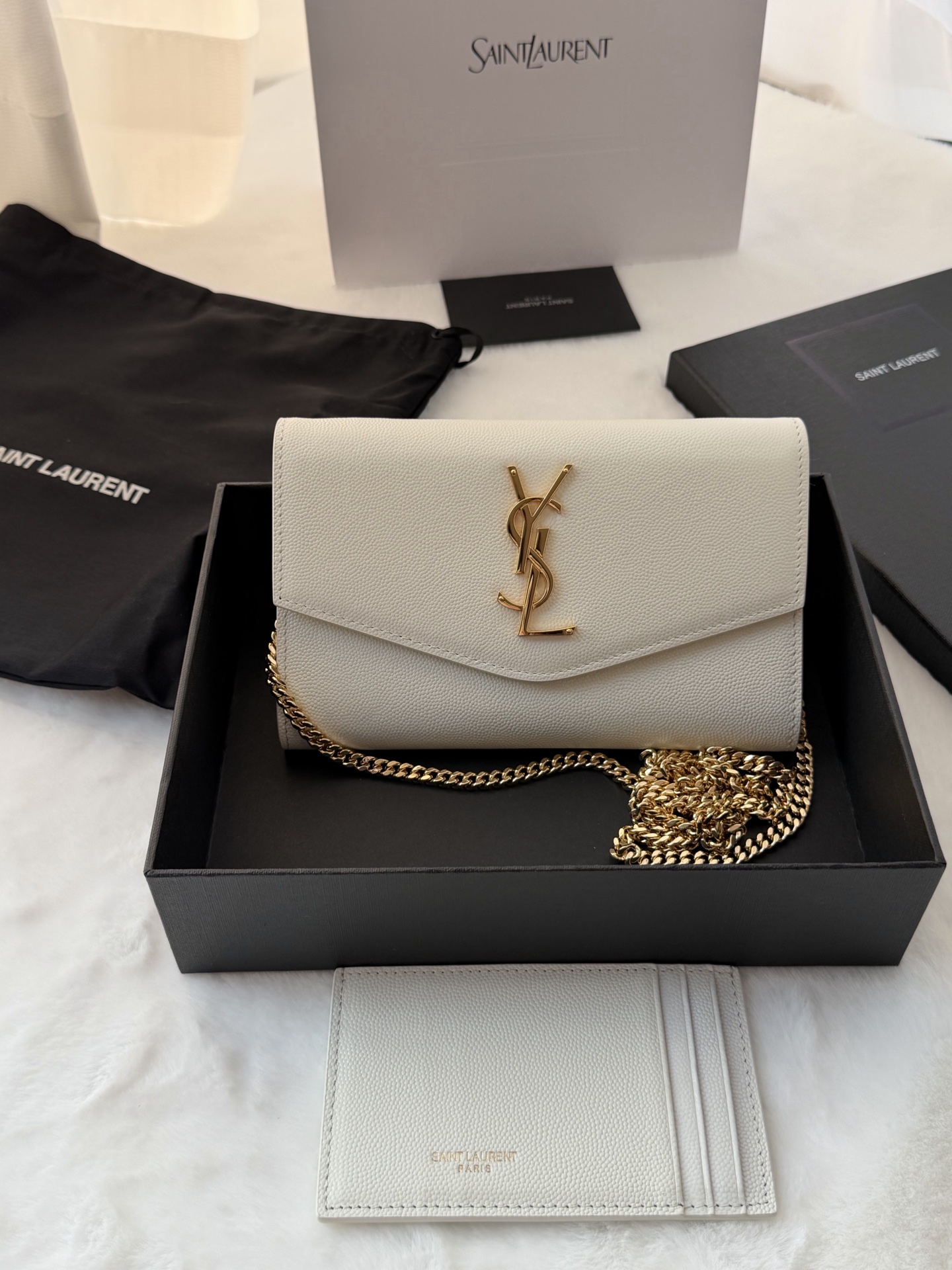 Saint Laurent YSL 생로랑 ENVELOPE 엔벨로프 그레인 레더 체인백 (WOC) 가방