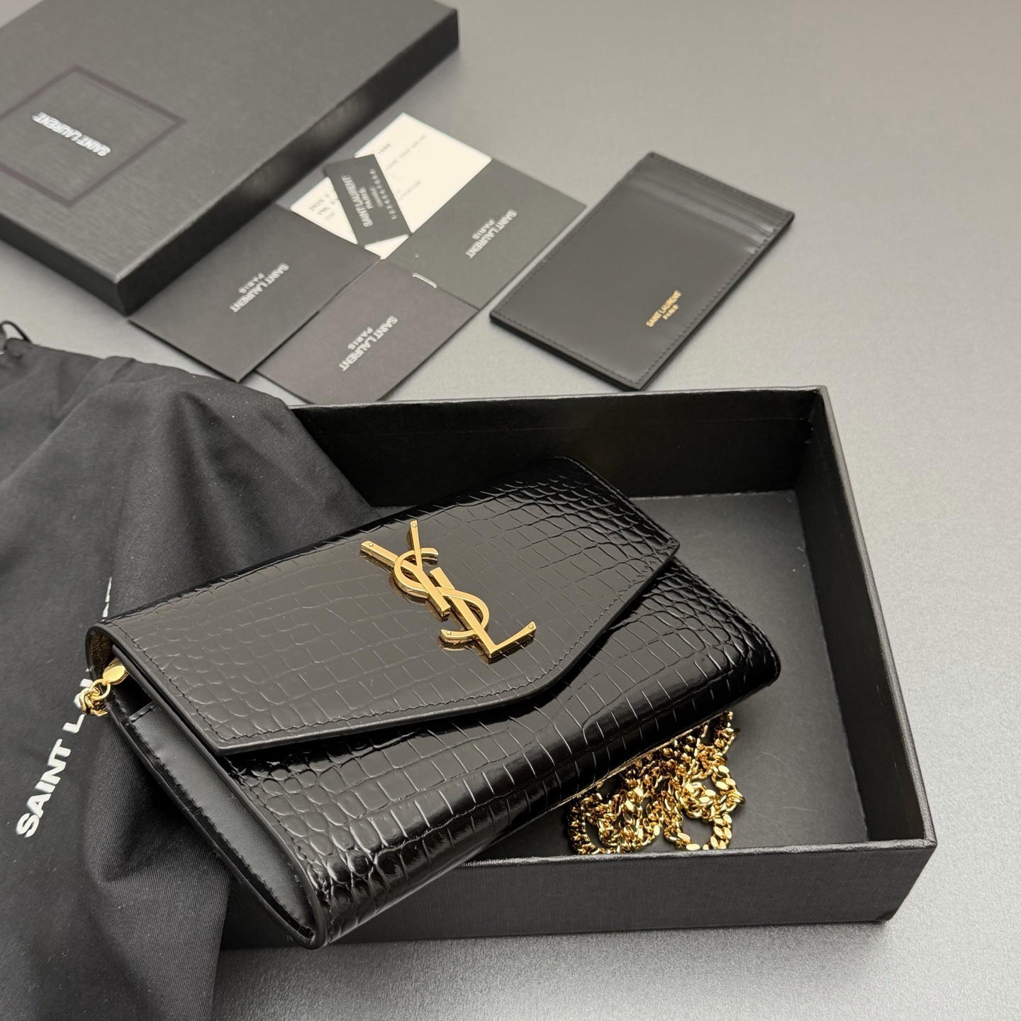 Saint Laurent YSL 생로랑 ENVELOPE 엔벨로프 크로코 체인백 (WOC) 가방