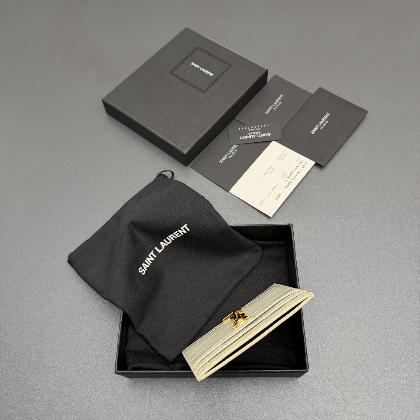 Saint Laurent YSL 생로랑 크로코 엠보싱 카드 홀더 지갑