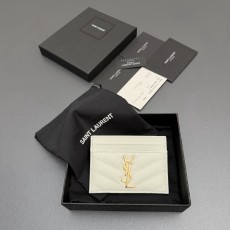 Saint Laurent YSL 생로랑 마틀라세 그레인 레더 카드 홀더 지갑