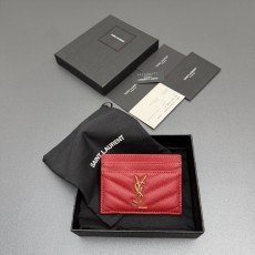 Saint Laurent YSL 생로랑 마틀라세 그레인 레더 카드 홀더 지갑