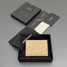Saint Laurent YSL 생로랑 마틀라세 그레인 레더 카드 홀더 지갑