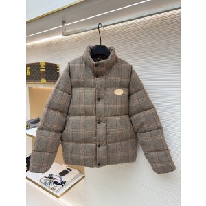 루이비통(LV) 트위드 체크 스트링 스탠드카라 패딩 재킷 의류