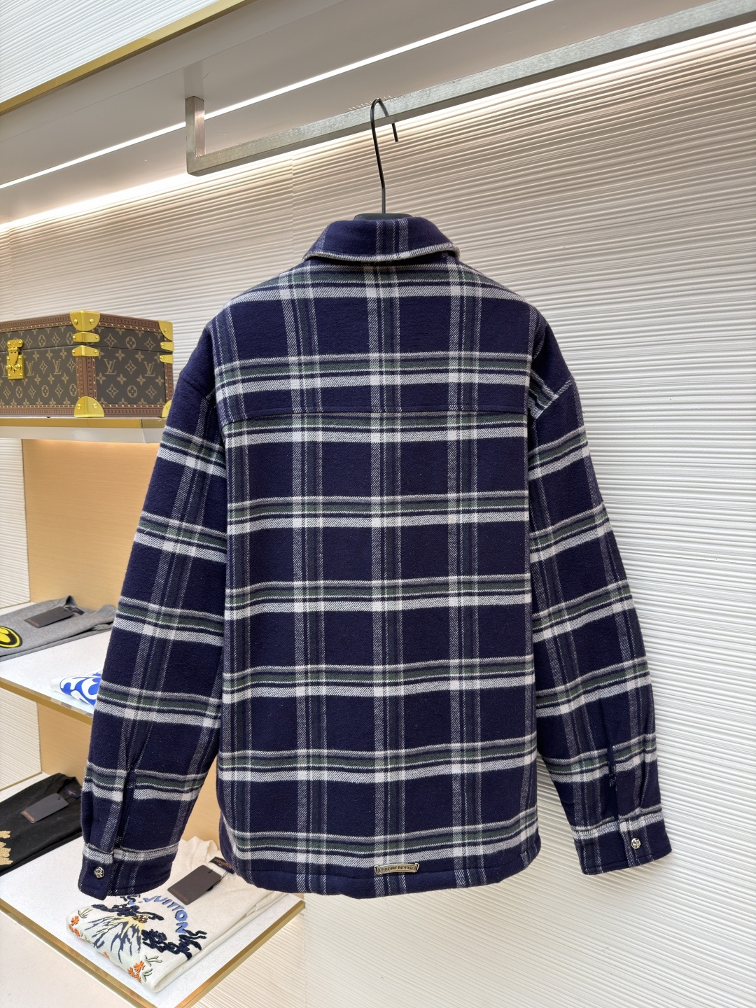 크롬하츠(Chrome Hearts) 배색 체크 카라 셔츠형 재킷 의류