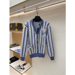 루이비통(LV) 스트라이프 자카드 싱글 버튼 니트 가디건 의류