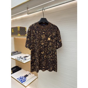 루이비통(LV) 레오파드 자카드 반소매 티셔츠 의류