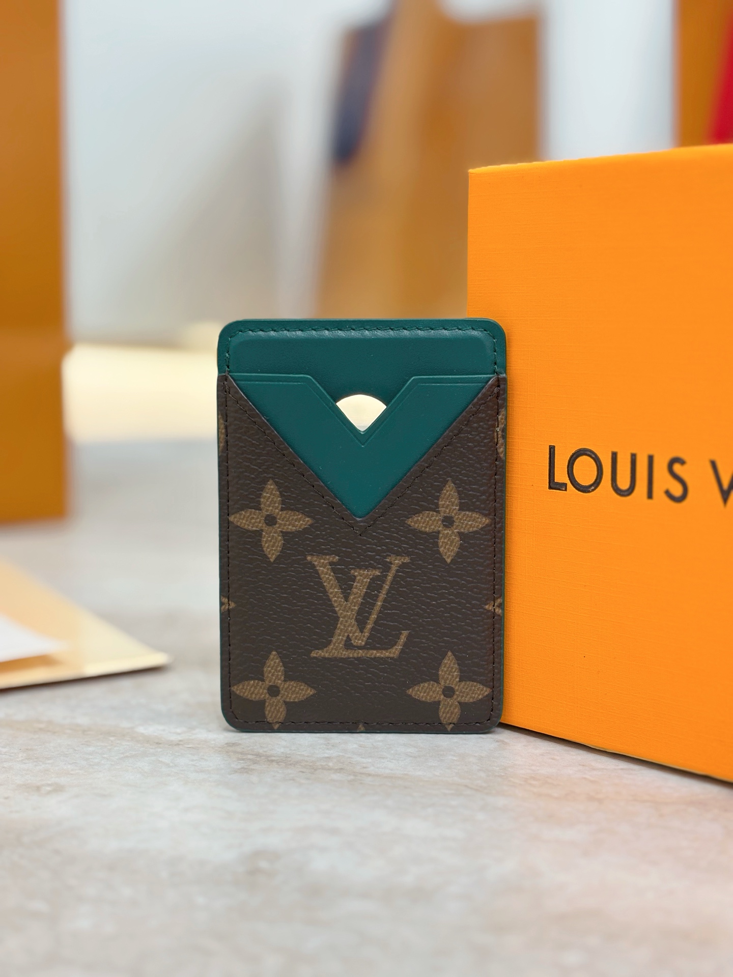 Louis Vuitton LV 루이비통 모노그램 그린 카드 홀더 지갑 M12855